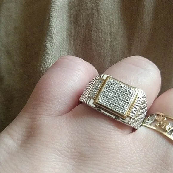 Jwbr 925 sterling silver diamond ring unisex